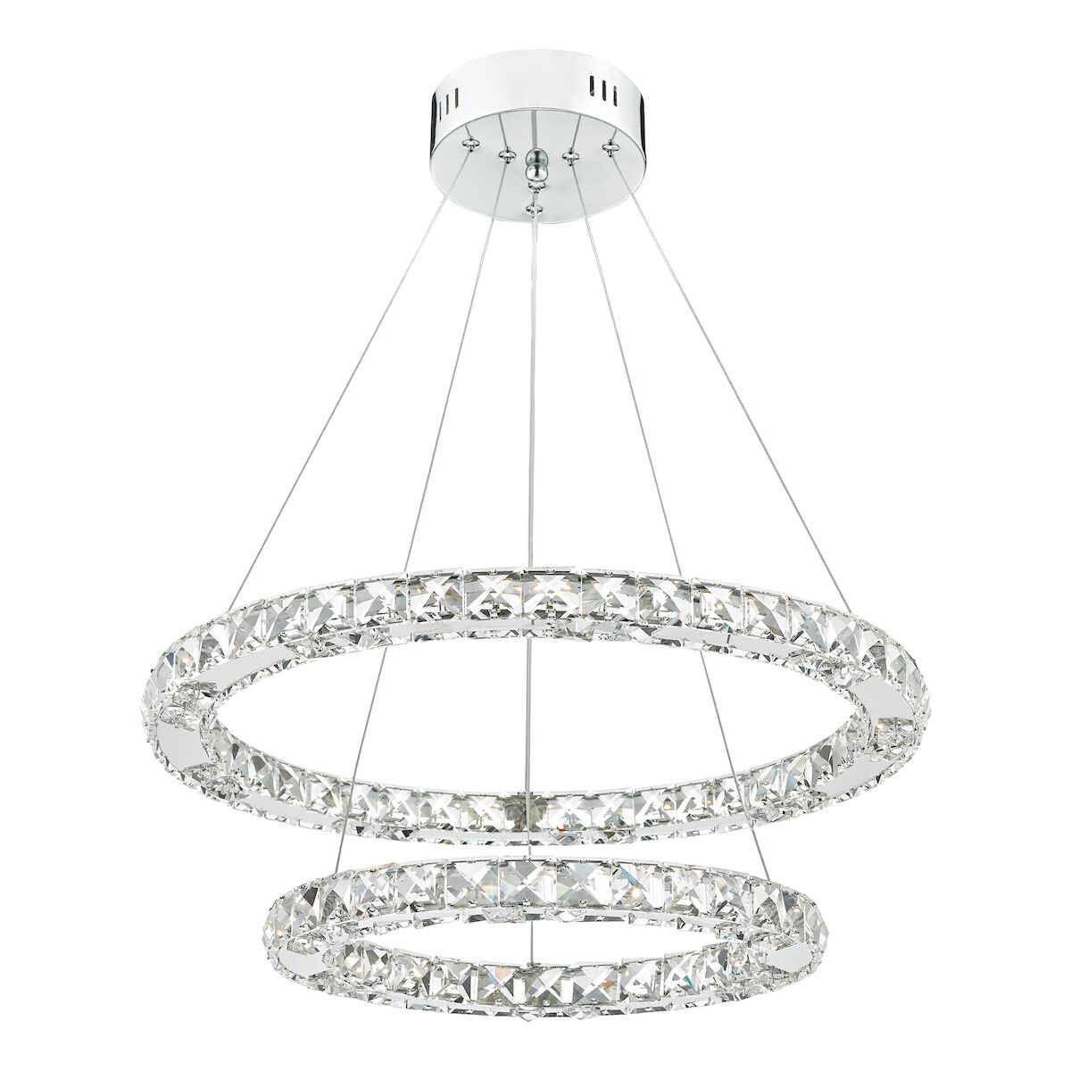 Roma 2 Tier Pendant Polished Chrome Crystal LED<br>Crystal