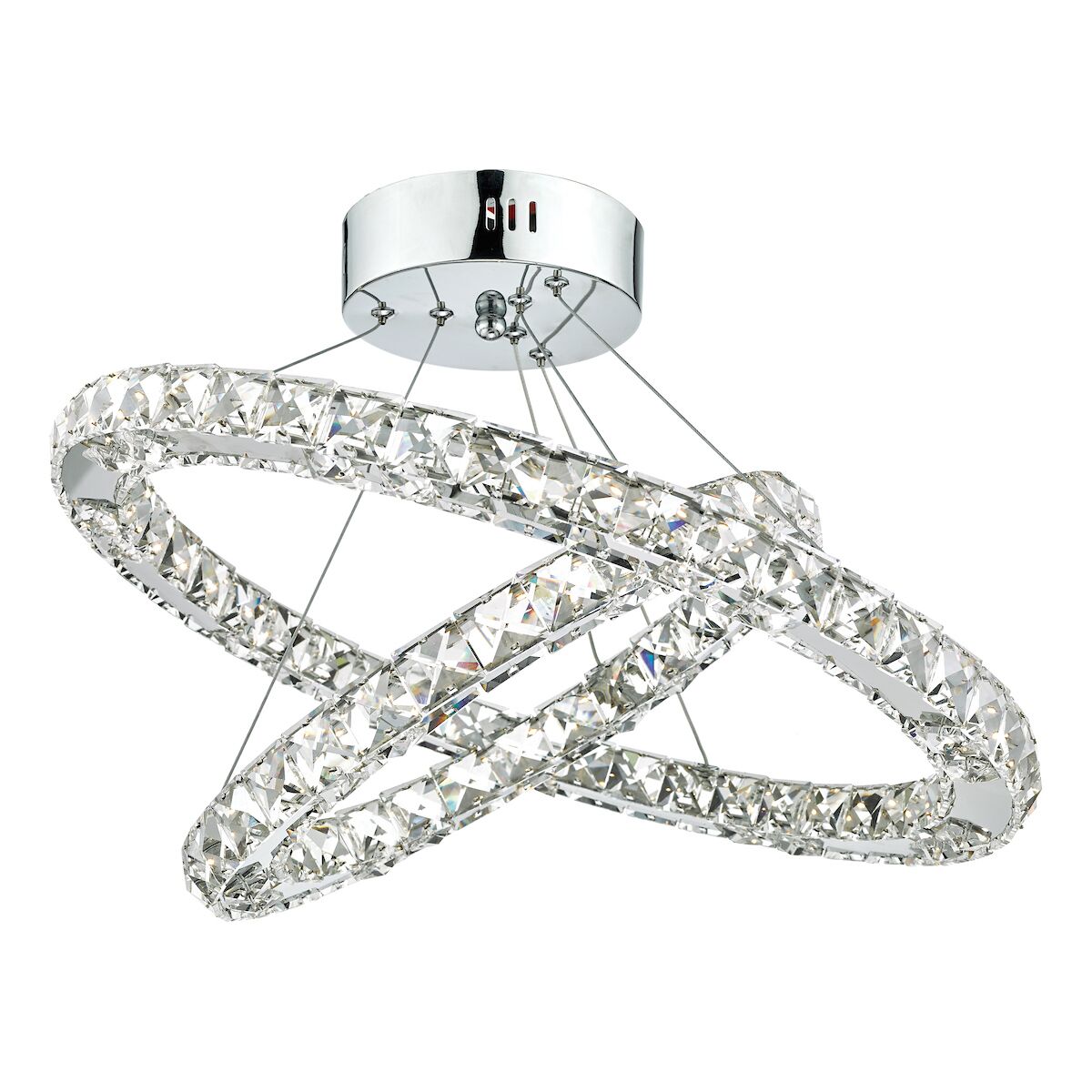 Roma 2 Tier Pendant Polished Chrome Crystal LED<br>Crystal - Image 2