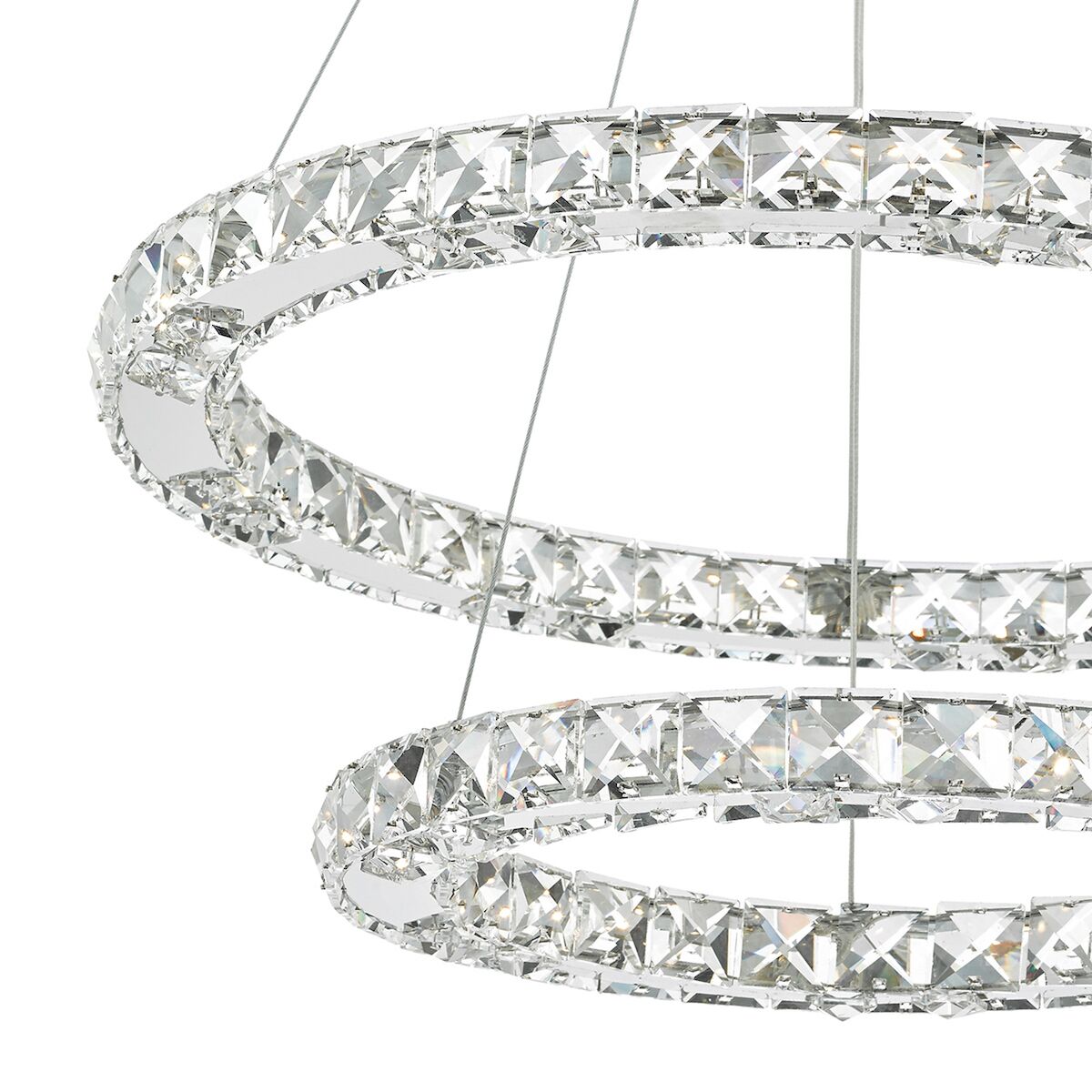 Roma 2 Tier Pendant Polished Chrome Crystal LED<br>Crystal - Image 3