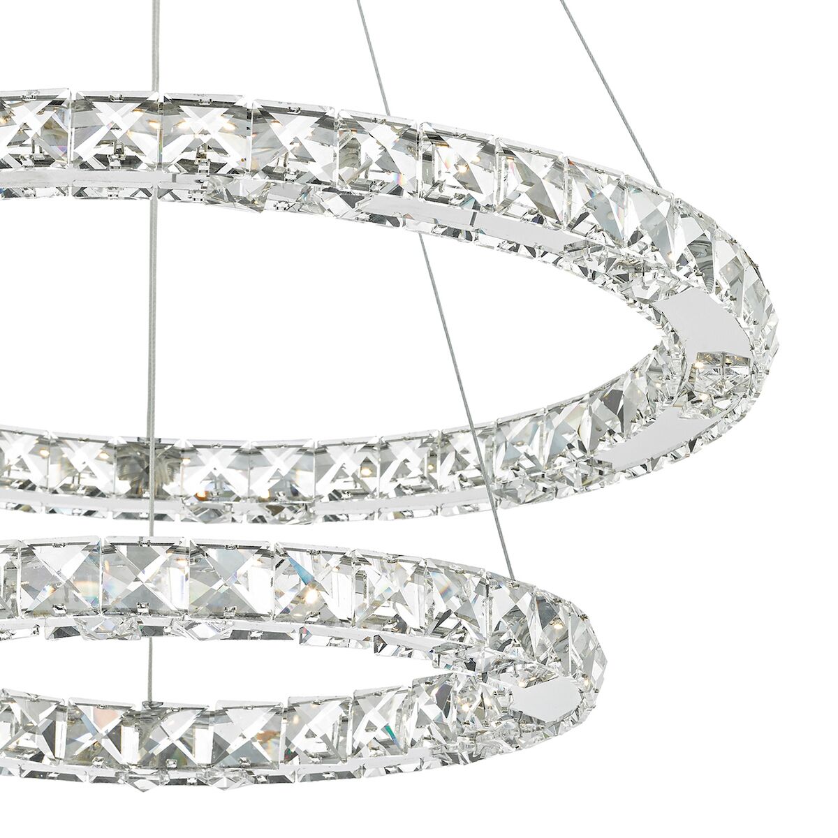 Roma 2 Tier Pendant Polished Chrome Crystal LED<br>Crystal - Image 4