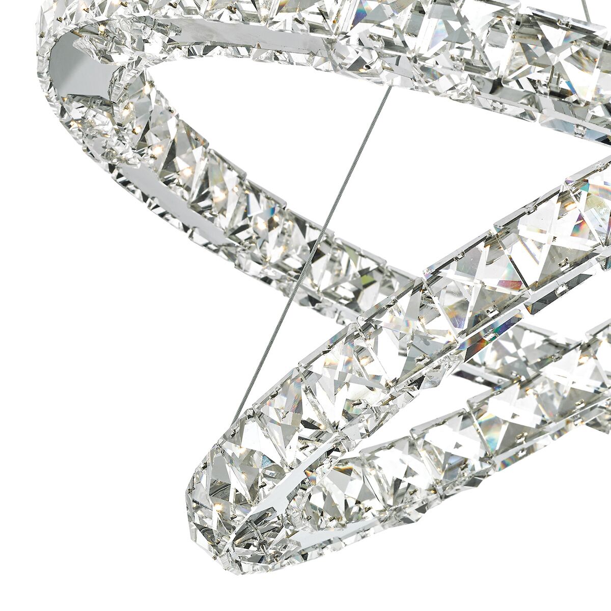 Roma 2 Tier Pendant Polished Chrome Crystal LED<br>Crystal - Image 5