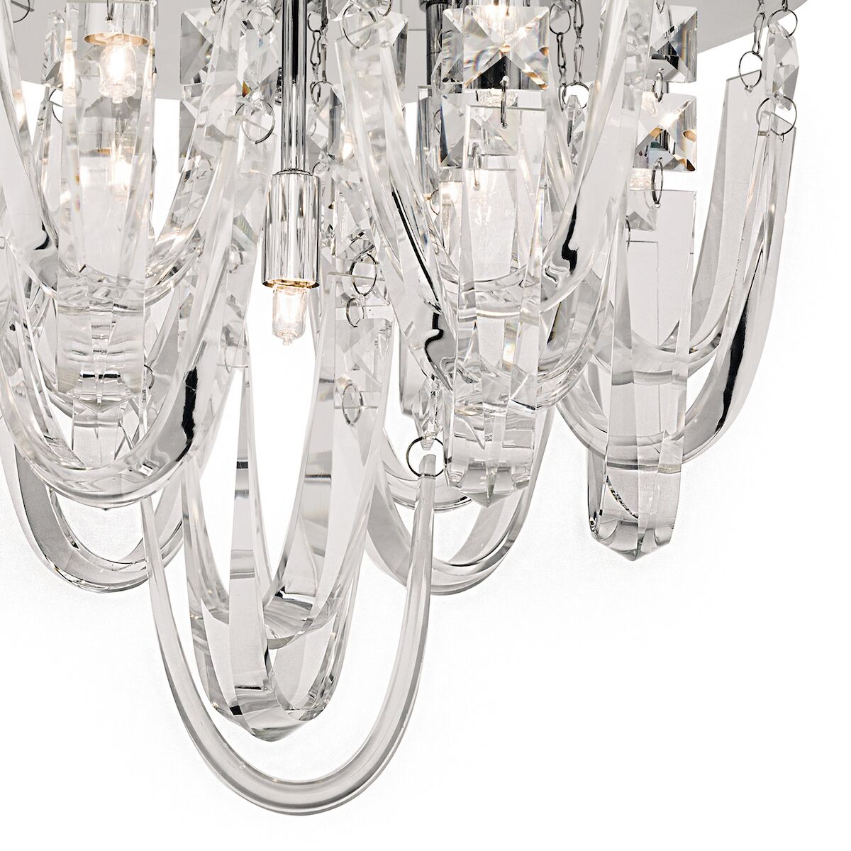 Roxanne Small 7 Light Flush Polished Chrome Crystal<br>Crystal - Image 4