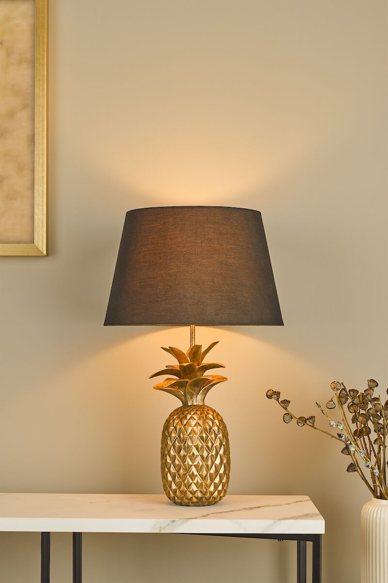 Safa Pineapple Table Lamp Gold With Shade <br>Matt Gold - Image 4