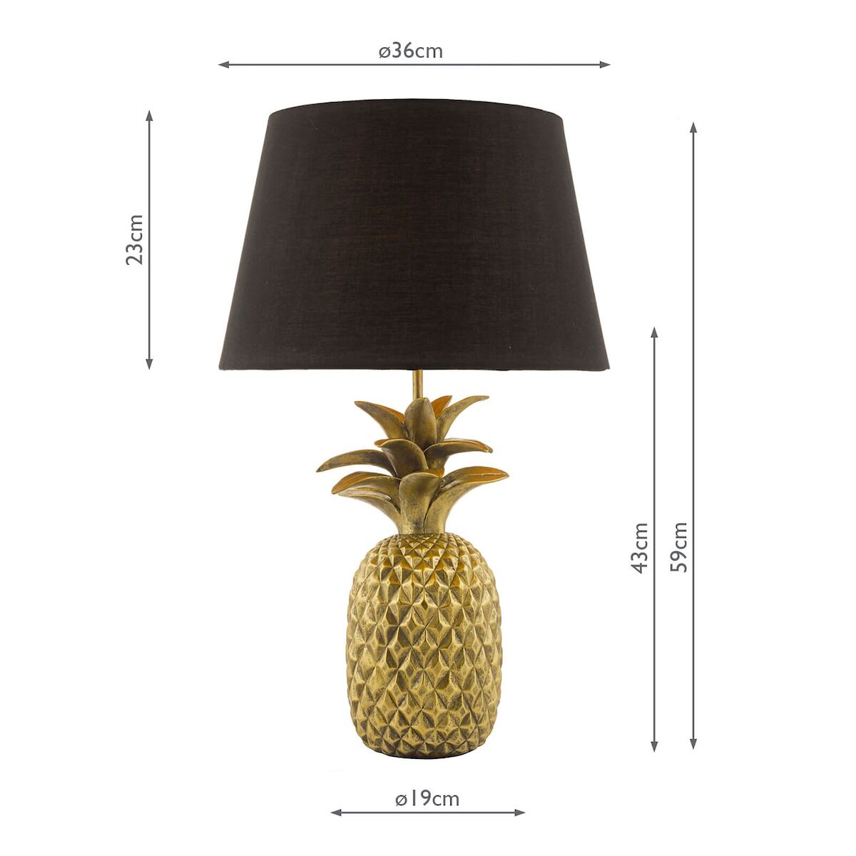 Safa Pineapple Table Lamp Gold With Shade <br>Matt Gold - Image 6