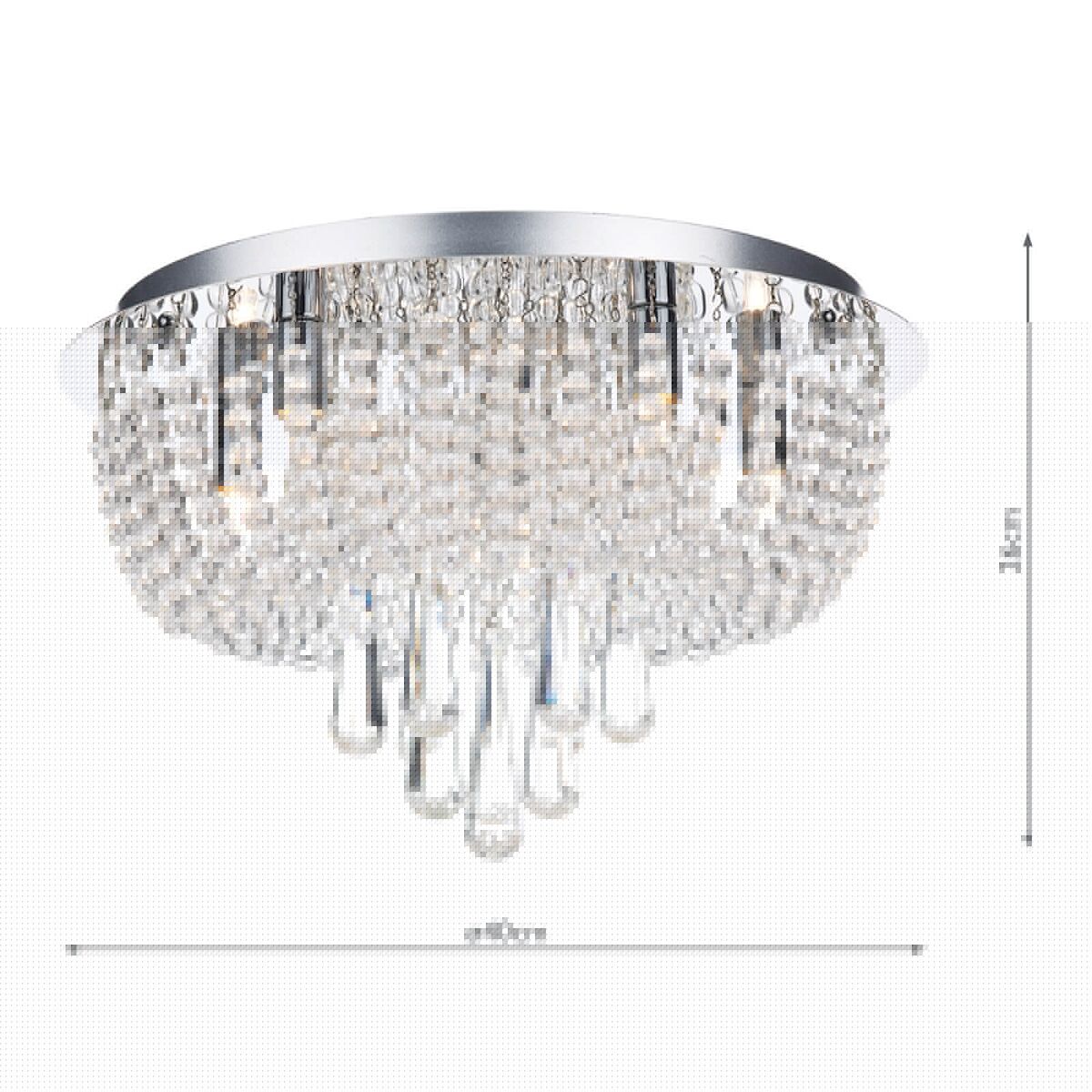 Saigon 5 Light Flush Polished Chrome/Clear<br>Crystal - Image 6