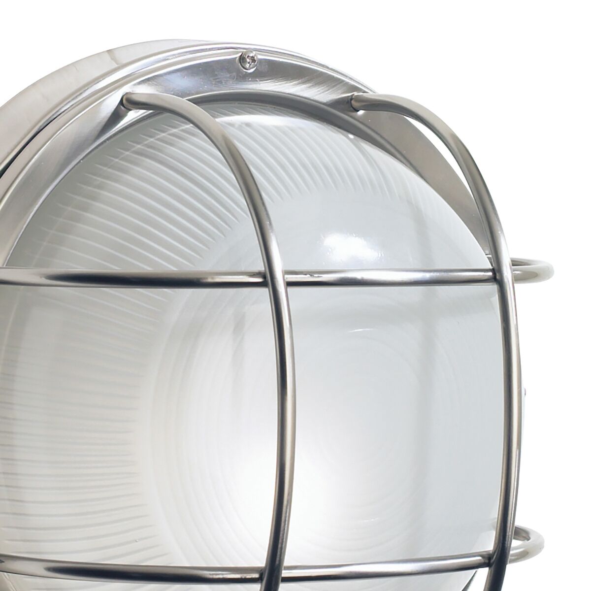 Salcombe Round Outdoor Wall Light Stainless Steel Glass IP44<br>Polished Stainless Steel - Image 2