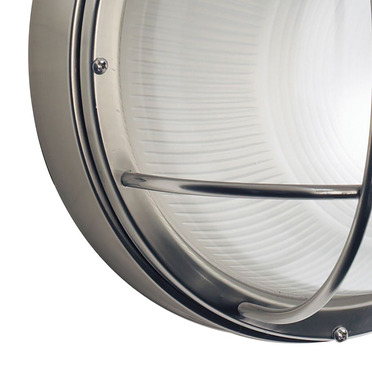 Salcombe Round Outdoor Wall Light Stainless Steel Glass IP44<br>Polished Stainless Steel - Image 3