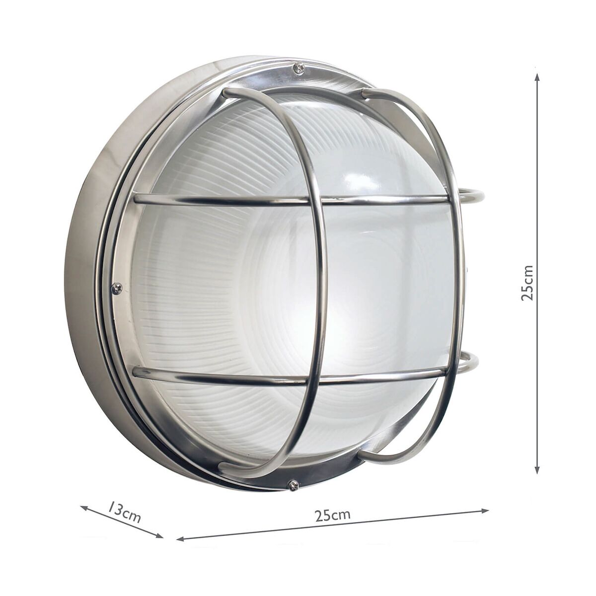 Salcombe Round Outdoor Wall Light Stainless Steel Glass IP44<br>Polished Stainless Steel - Image 6