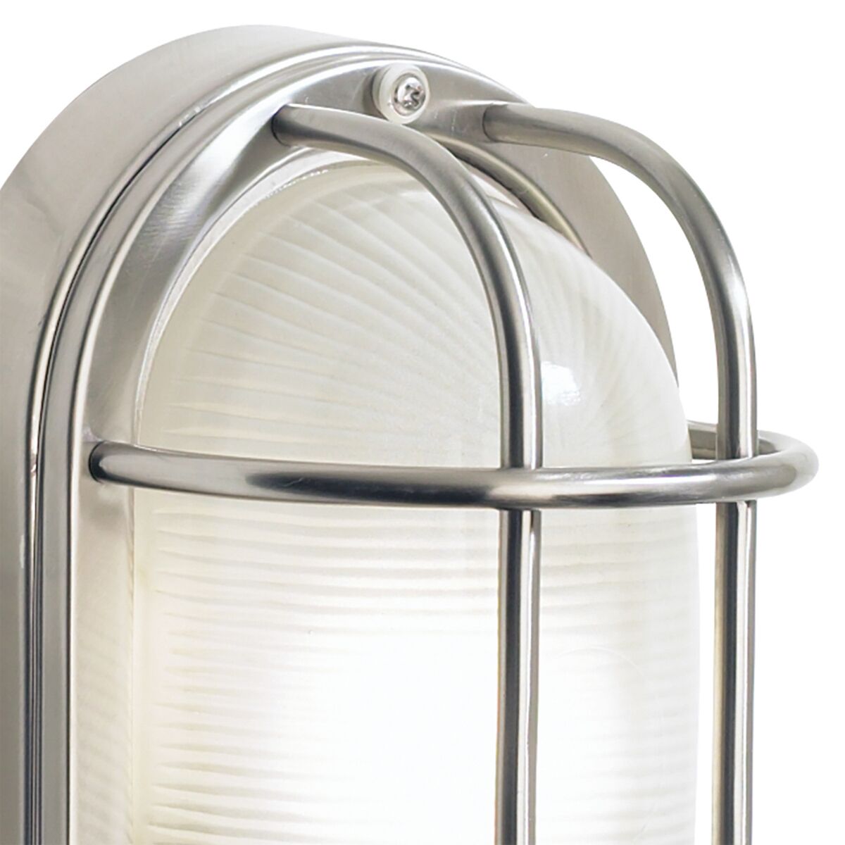 Salcombe Oval Outdoor Wall Light Stainless Steel Glass IP44Polished Stainless Steel - Image 3