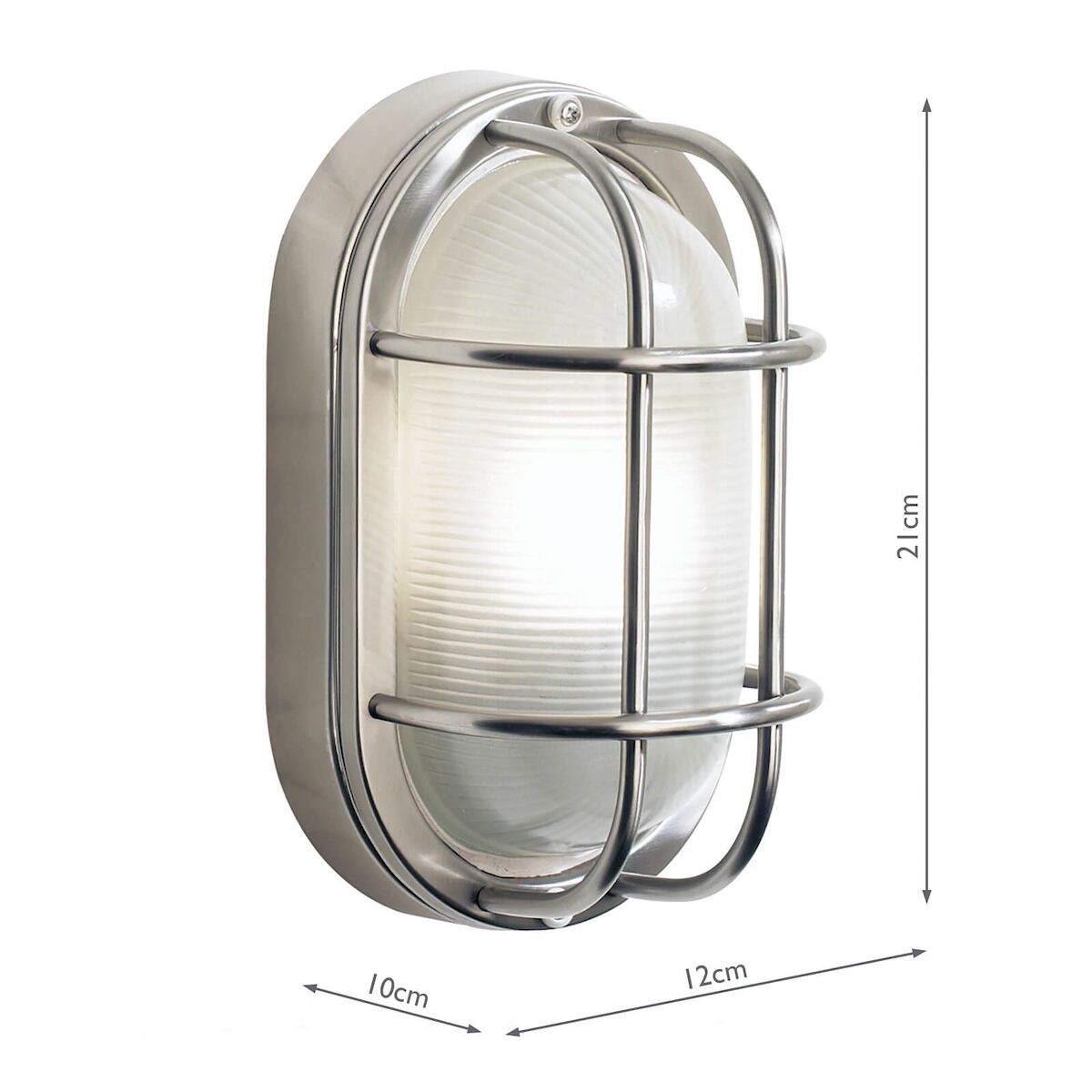 Salcombe Oval Outdoor Wall Light Stainless Steel Glass IP44Polished Stainless Steel - Image 6