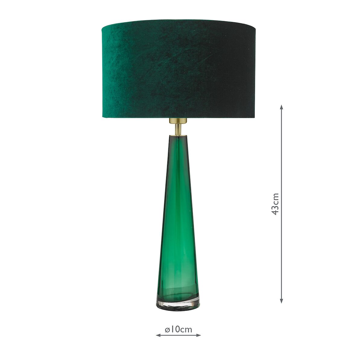 Samara Table Lamp Green Glass Base Only<br>Green Glass - Image 6
