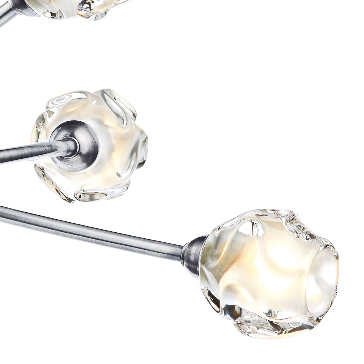 Seattle 6 Light Semi Flush Satin Chrome & Sculptured Glass<br>Satin Chrome - Image 3