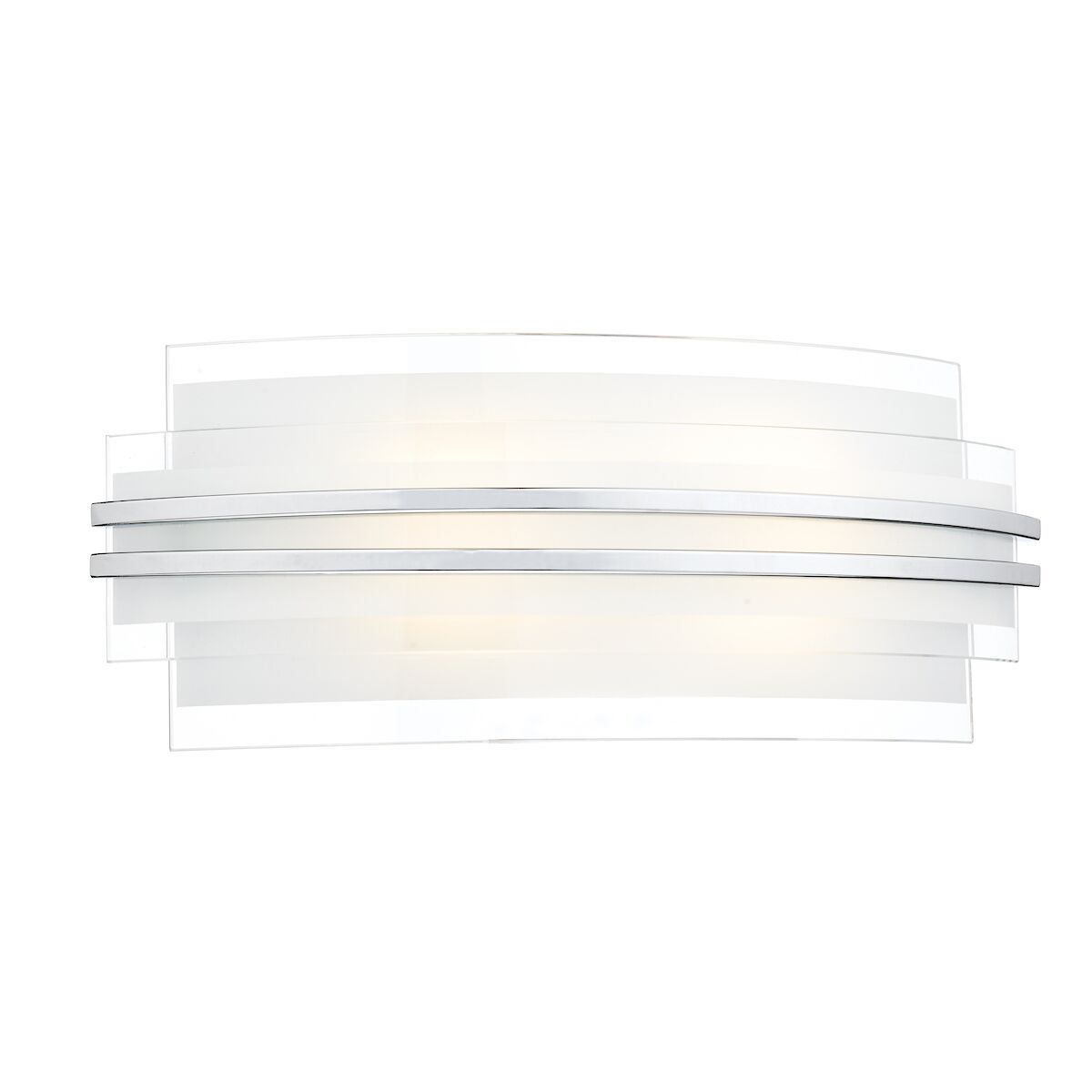 Sector Large Wall Light Frosted Glass Polished Chrome LED<br>White Frosted Glass