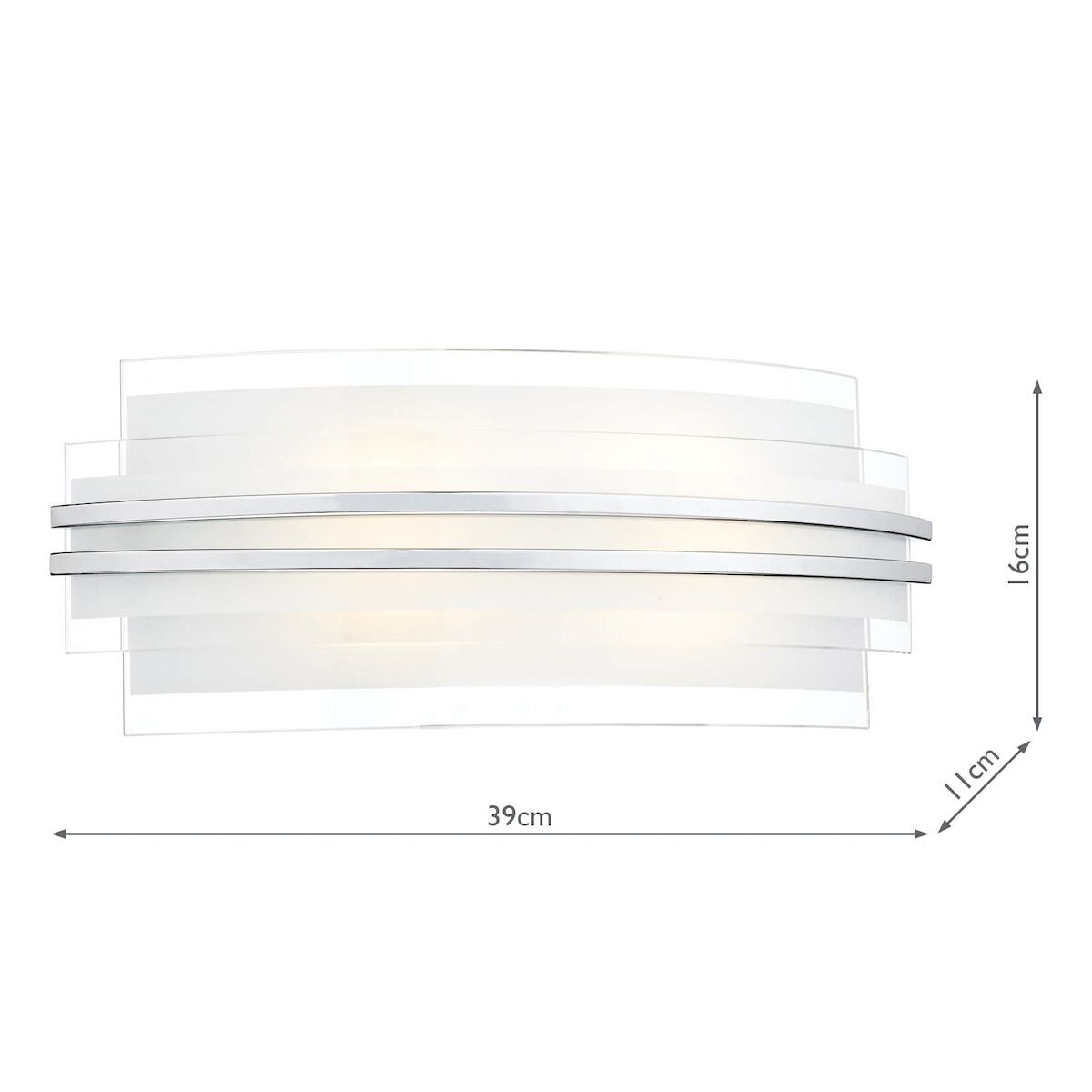 Sector Large Wall Light Frosted Glass Polished Chrome LED<br>White Frosted Glass - Image 5