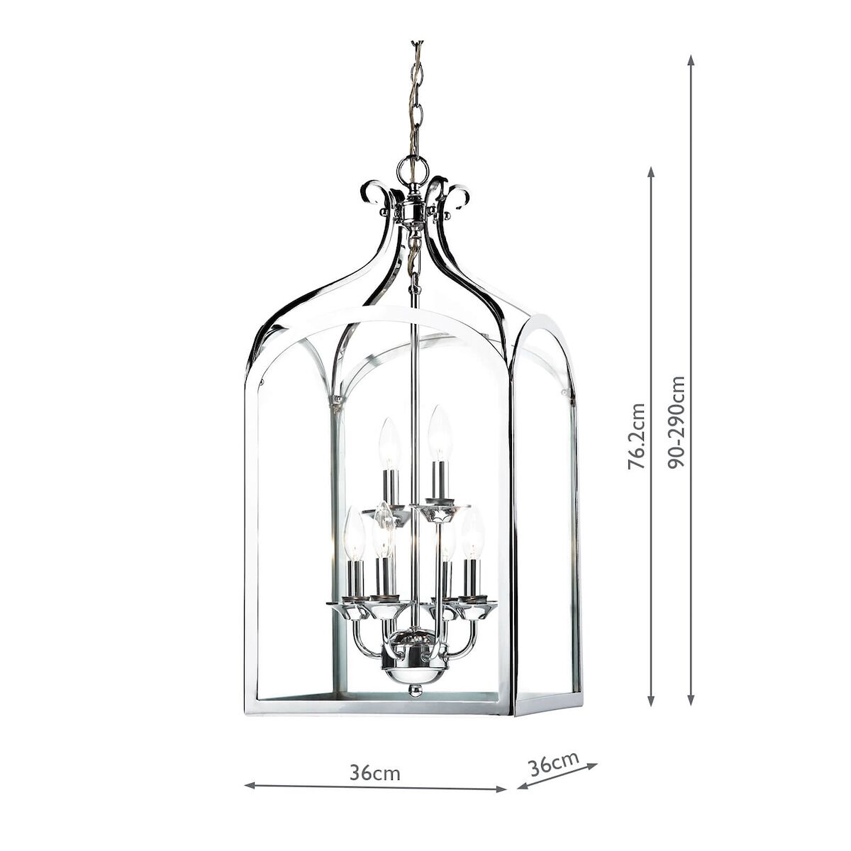 Senator 6 Light Pendant Polished Chrome<br>Polished Chrome - Image 6