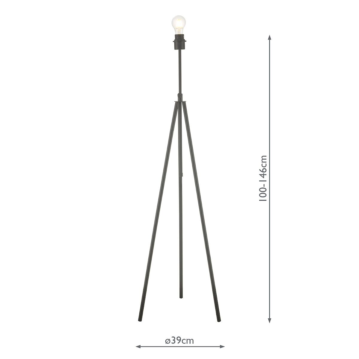 Skate Tripod Floor Lamp Matt Black Base Only<br>Matt Black - Image 6
