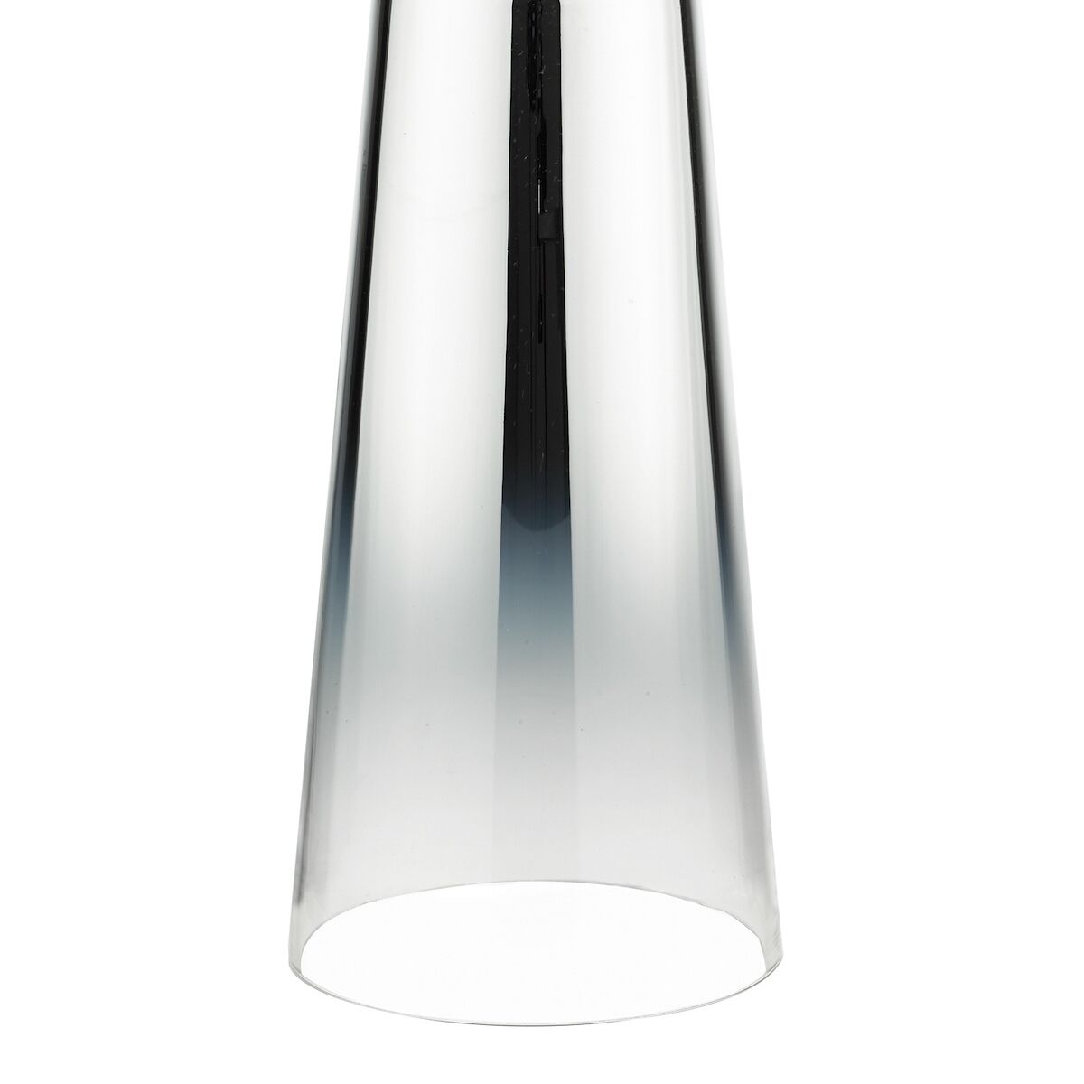 Smokey Table Lamp Clear & Chrome Ombre Glass With Shade <br>Chrome Glass - Image 2
