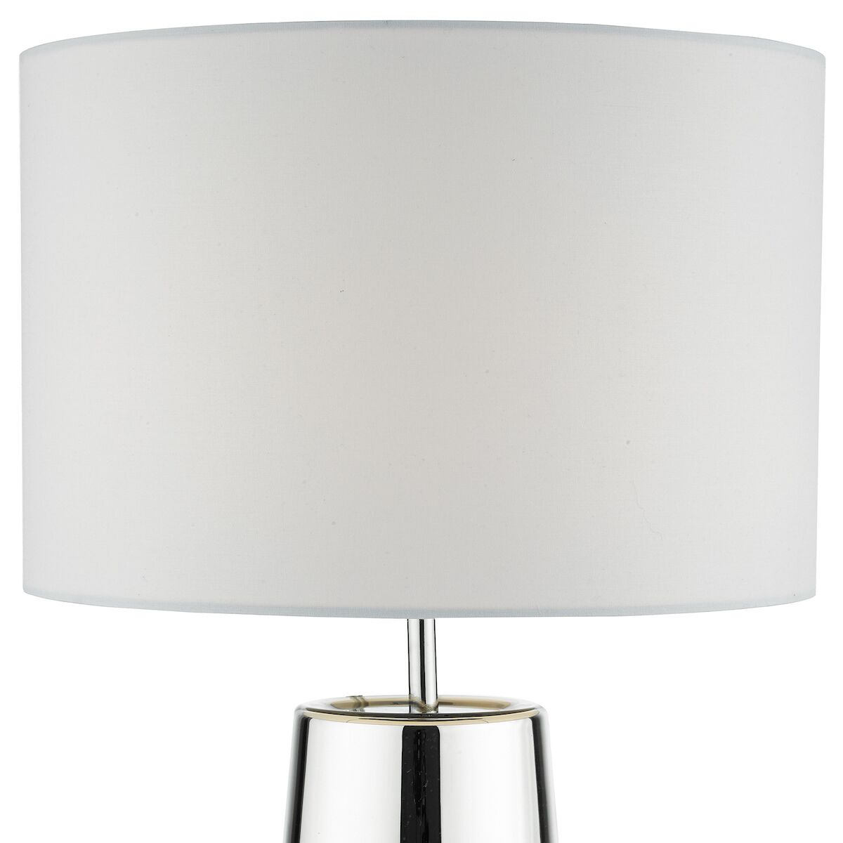 Smokey Table Lamp Clear & Chrome Ombre Glass With Shade <br>Chrome Glass - Image 3