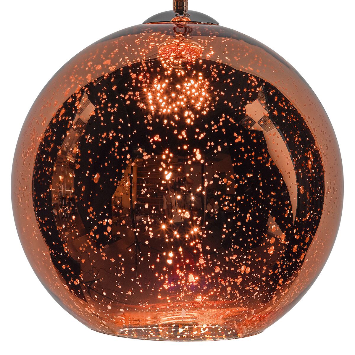 Speckle 1 Light Electro Plated Pendant Copper Finish<br>Copper Glass - Image 3