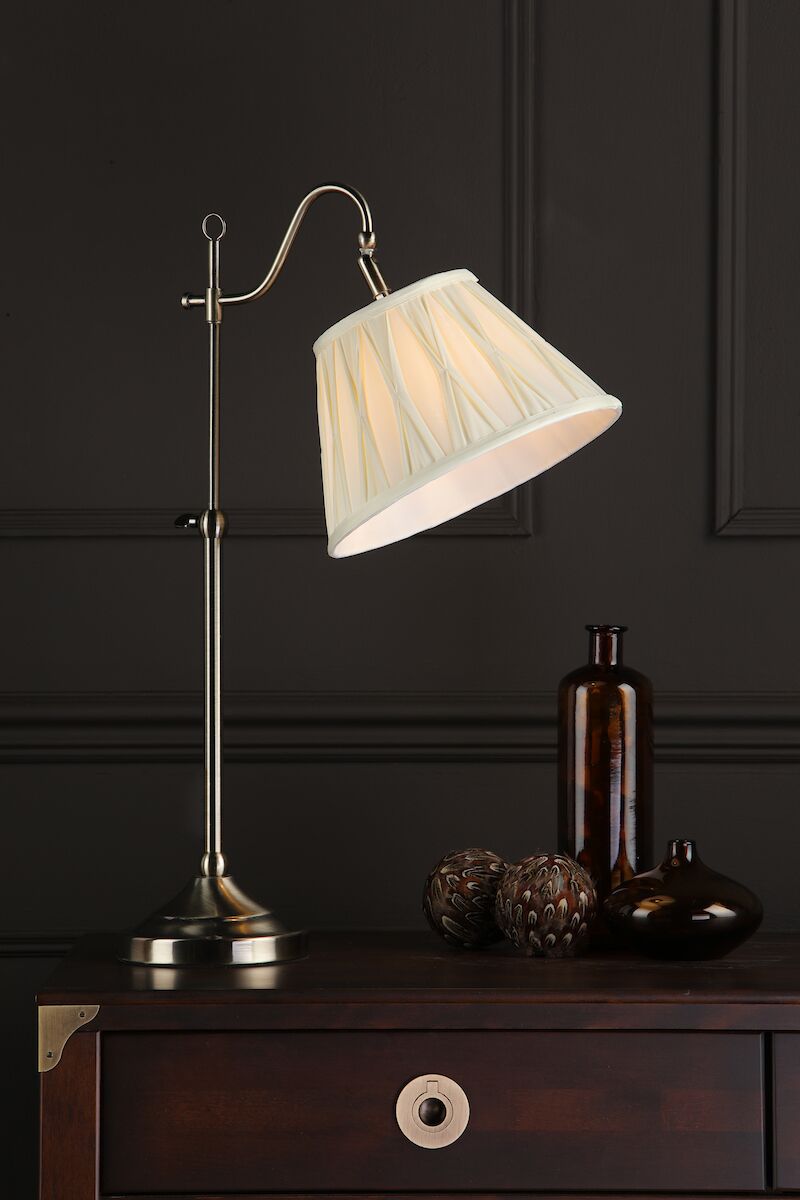 Suffolk Rise & Fall Table Lamp Antique Brass With Shade <br>Antique Brass - Image 5