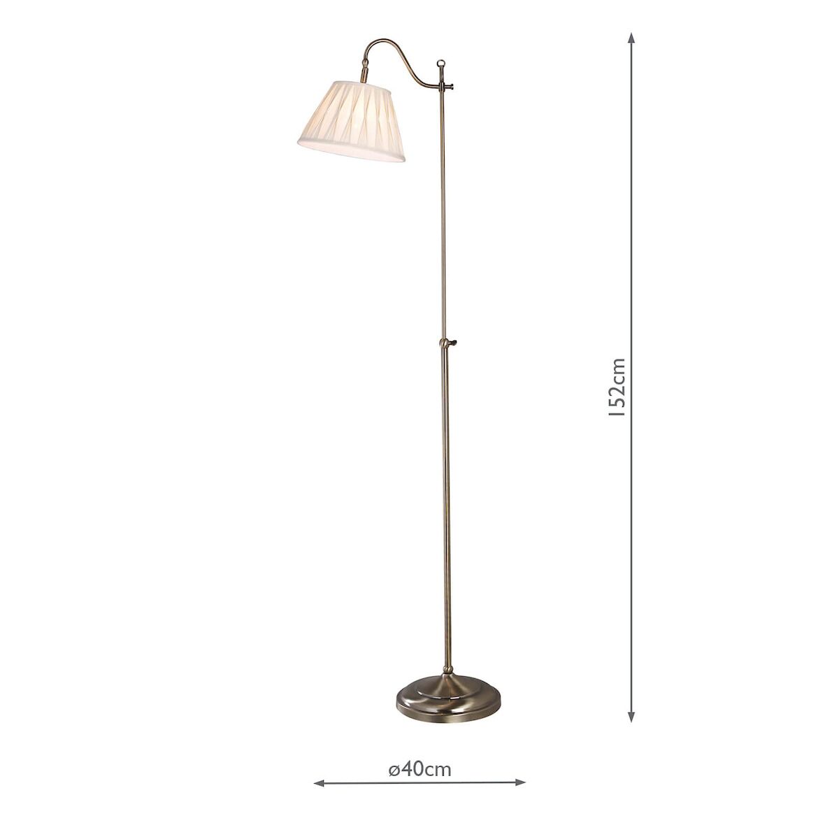 Suffolk Rise & Fall Floor Lamp Antique Brass With Shade <br>Antique Brass - Image 4