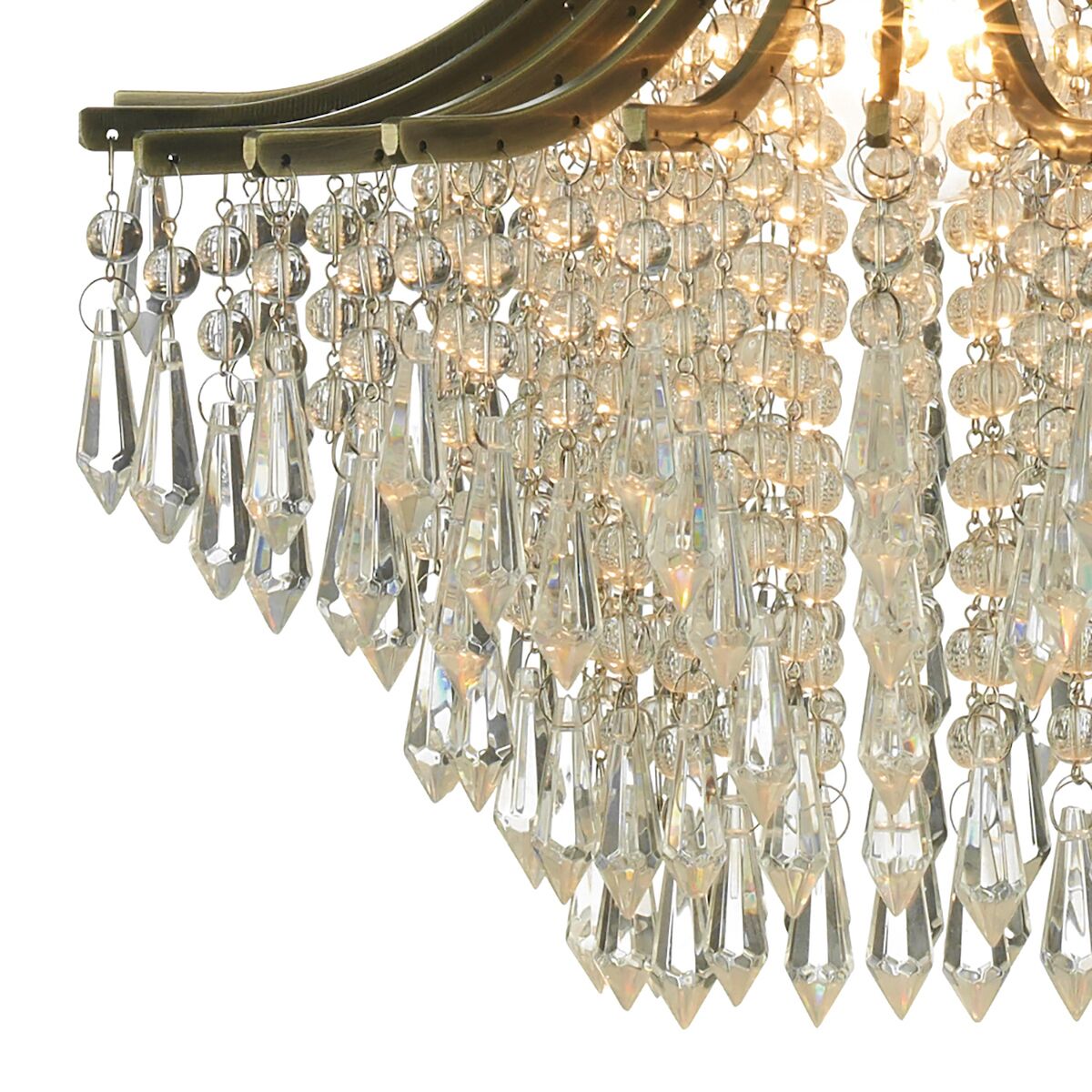Suri 1 Light Pendant Antique Brass Faceted Glass<br>Antique Brass - Image 3