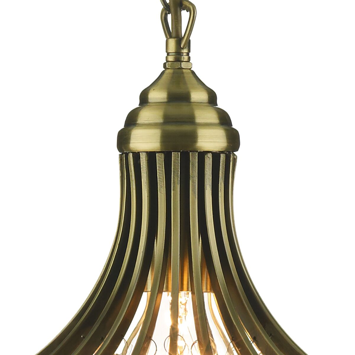 Suri 1 Light Pendant Antique Brass Faceted Glass<br>Antique Brass - Image 4