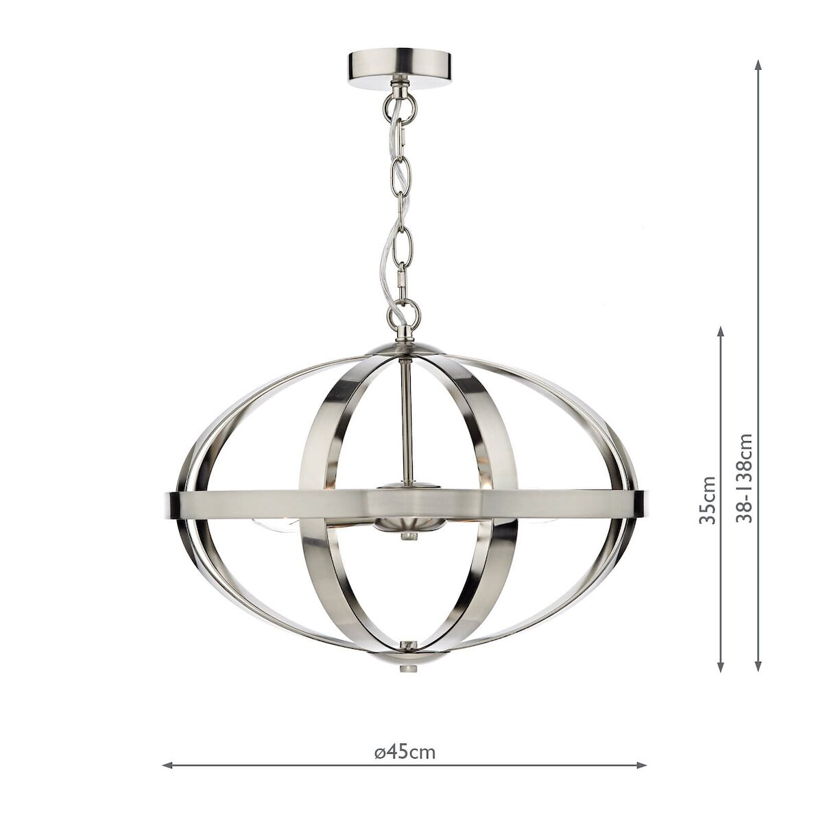 Symbol 3 Light Pendant Satin Chrome<br>Satin Chrome - Image 4