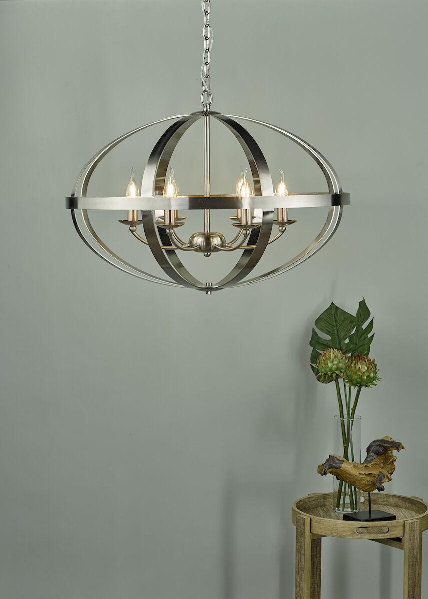 Symbol 6 Light Pendant Satin Chrome<br>Satin Chrome - Image 4