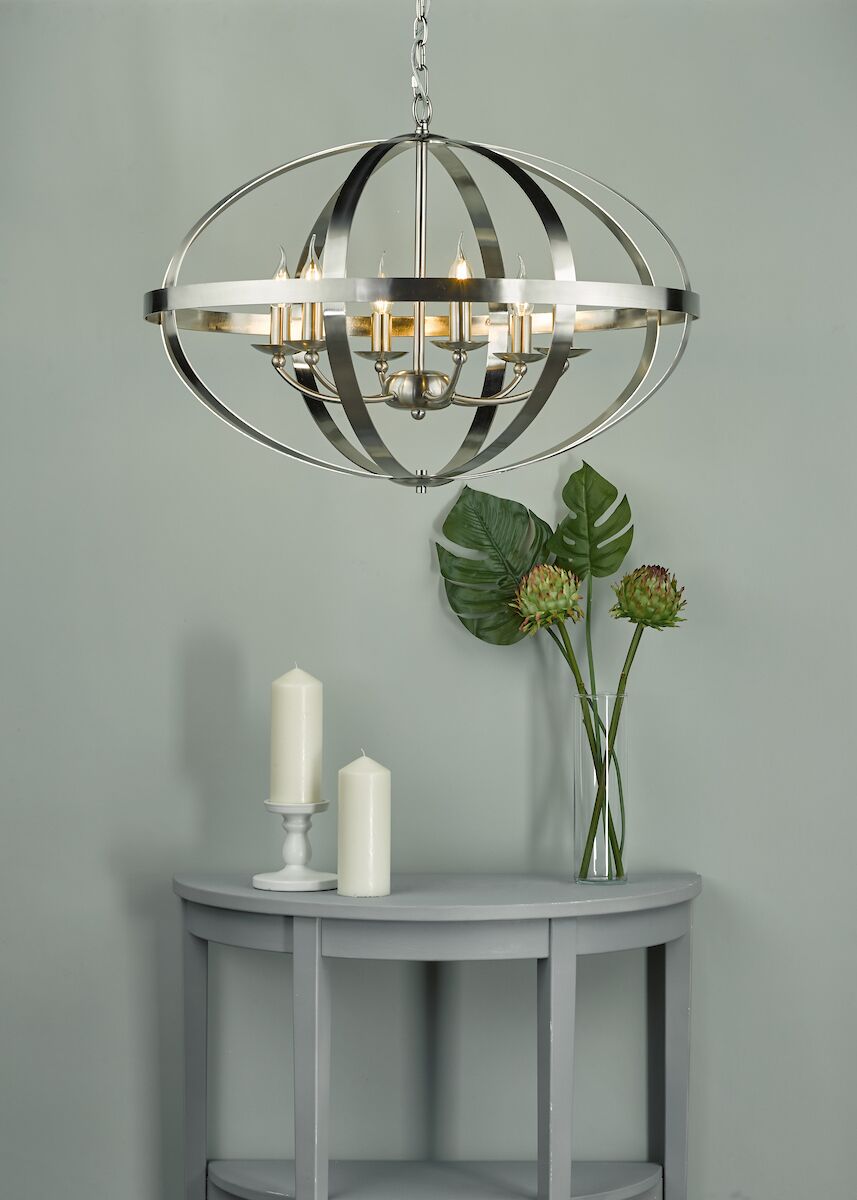 Symbol 6 Light Pendant Satin Chrome<br>Satin Chrome - Image 5