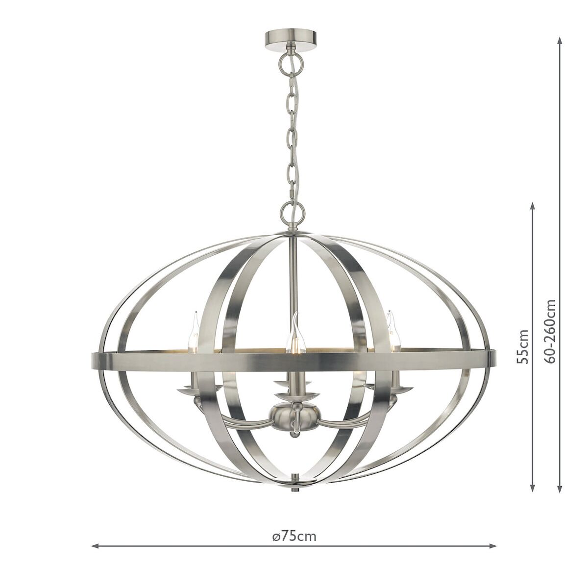 Symbol 6 Light Pendant Satin Chrome<br>Satin Chrome - Image 8