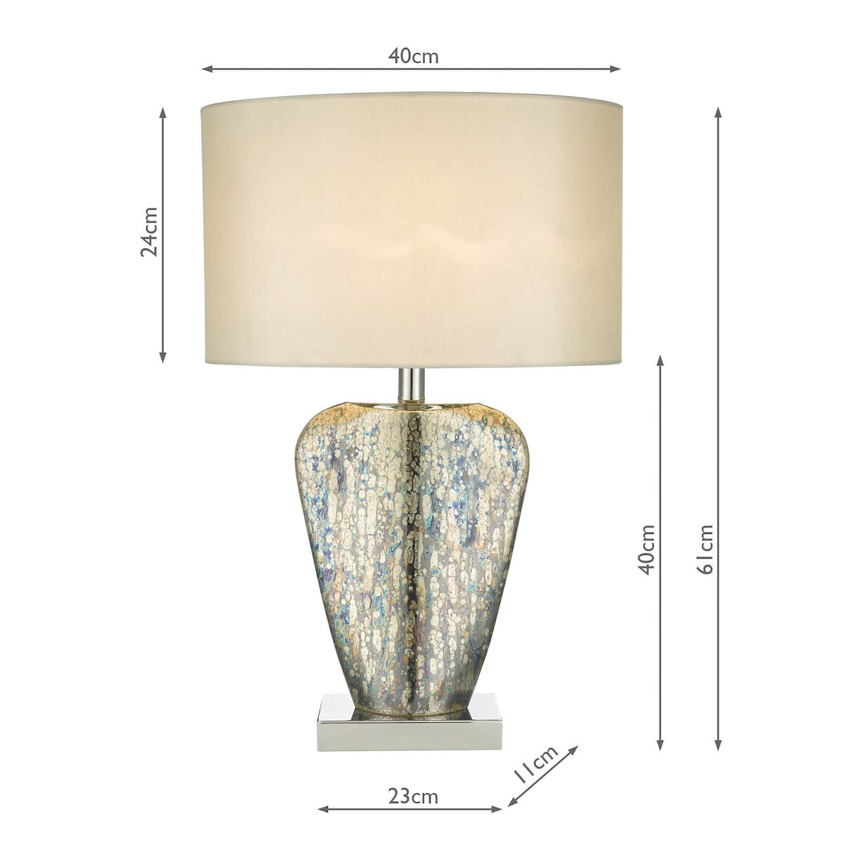 Syracuse Table Lamp Mercury Glass With Shade Silver Mercury Glass - Image 7