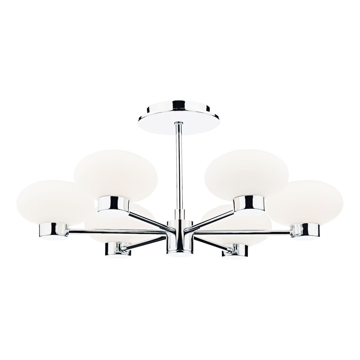 System 6 Light Semi Flush Polished Chrome<br>Polished Chrome