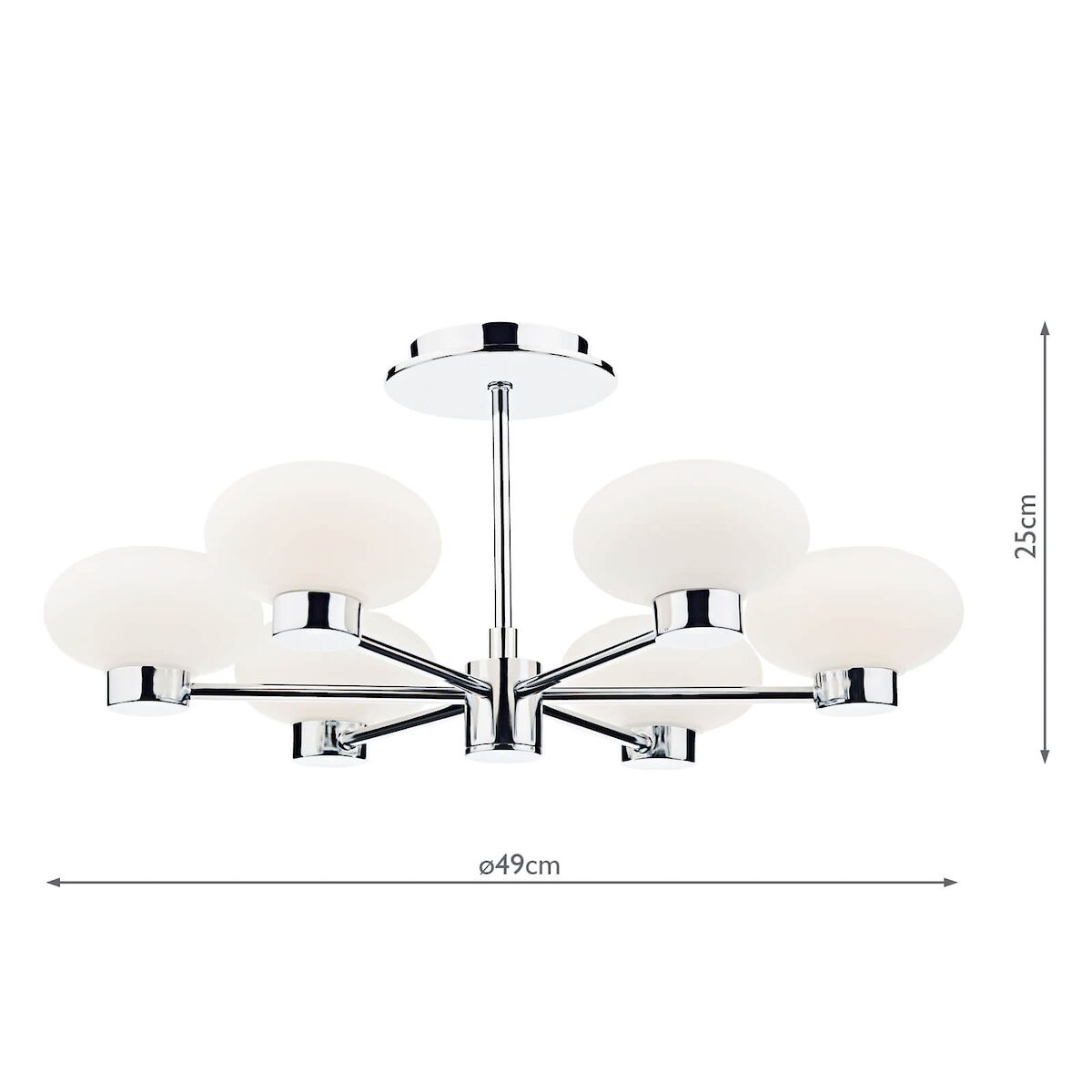 System 6 Light Semi Flush Polished Chrome<br>Polished Chrome - Image 5