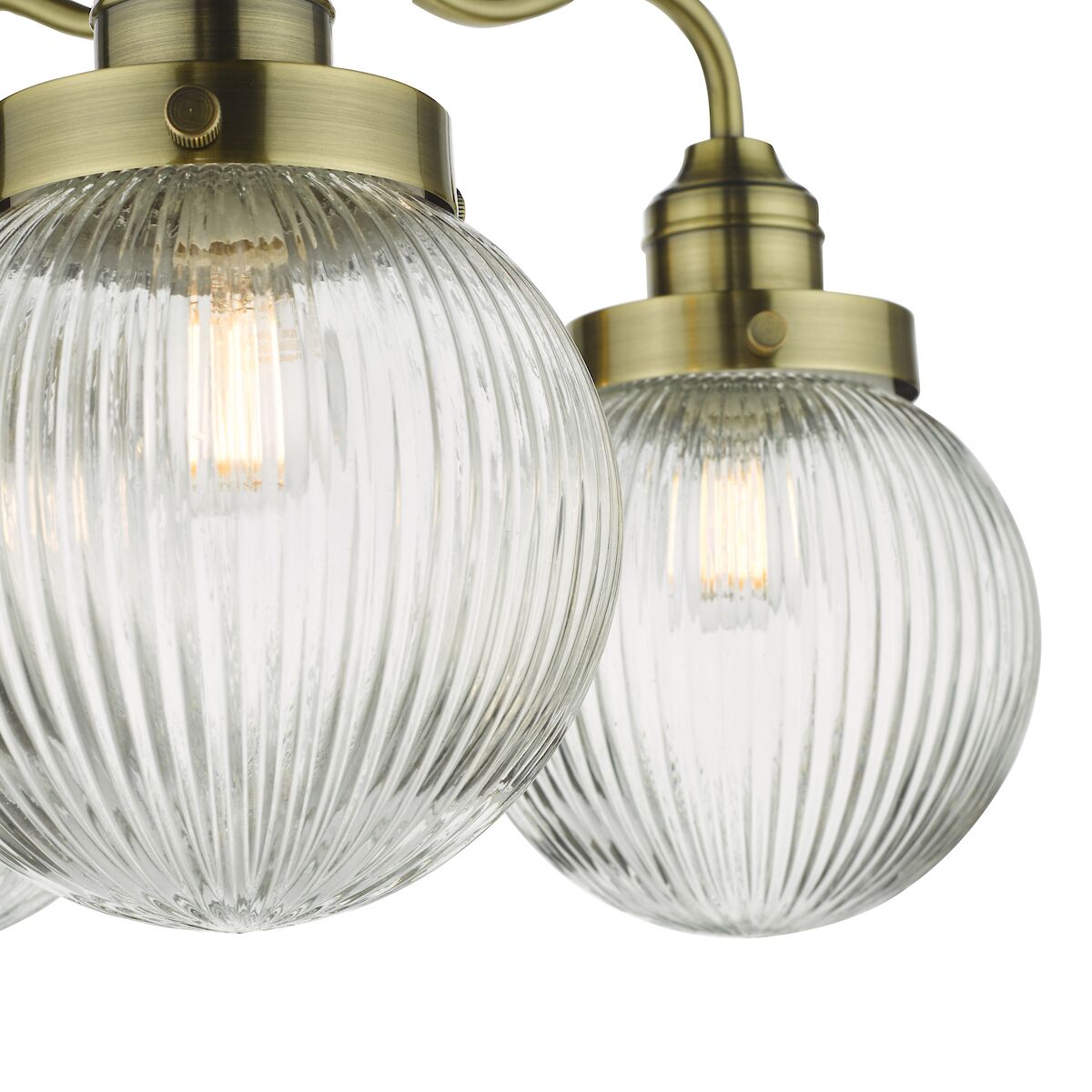 Tamara 3 Light Bathroom Semi Flush Antique Brass Ribbed Glass IP44<br>Antique Brass - Image 3