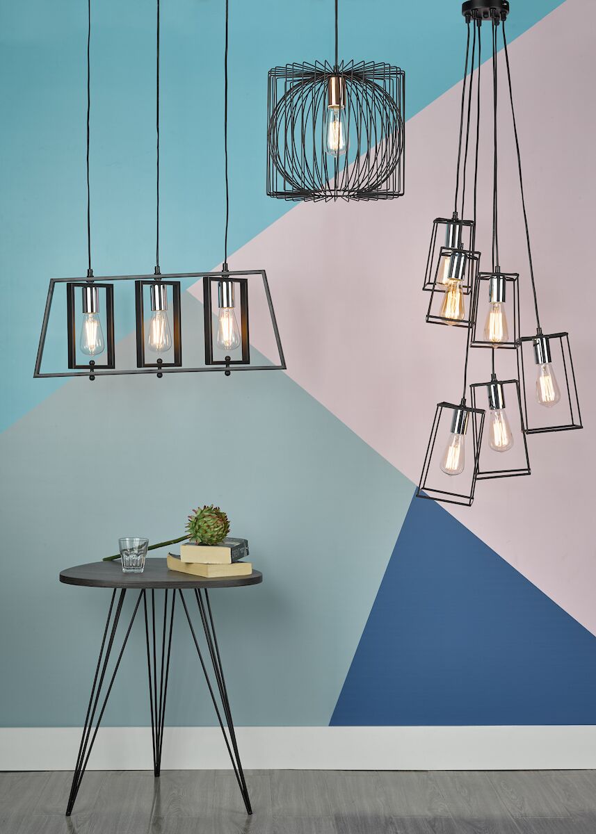 Taplow Pendant Black & Copper<br>Matt Black - Image 5