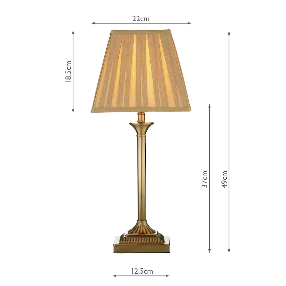Taylor Table Lamp Antique Brass With Shade <br>Antique Brass - Image 5