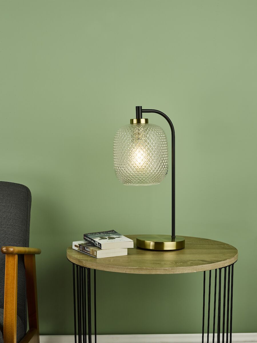 Tehya Table Lamp Matt Black Textured Glass<br>Matt Black - Image 5