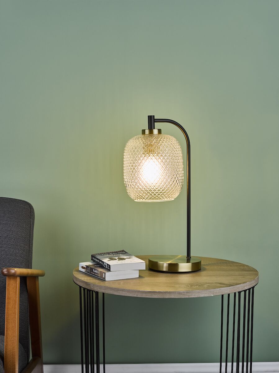 Tehya Table Lamp Matt Black Textured Glass<br>Matt Black - Image 6