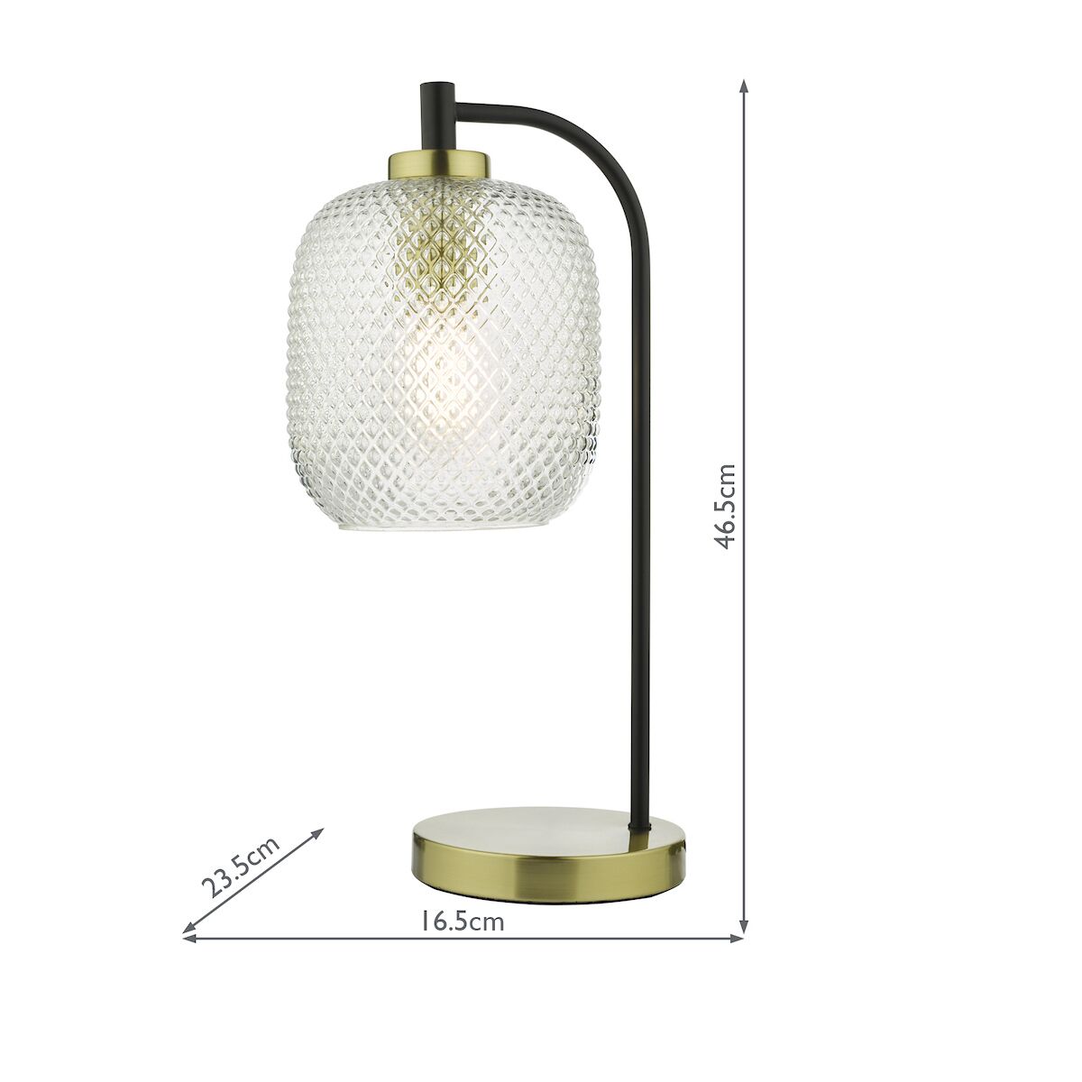 Tehya Table Lamp Matt Black Textured Glass<br>Matt Black - Image 9