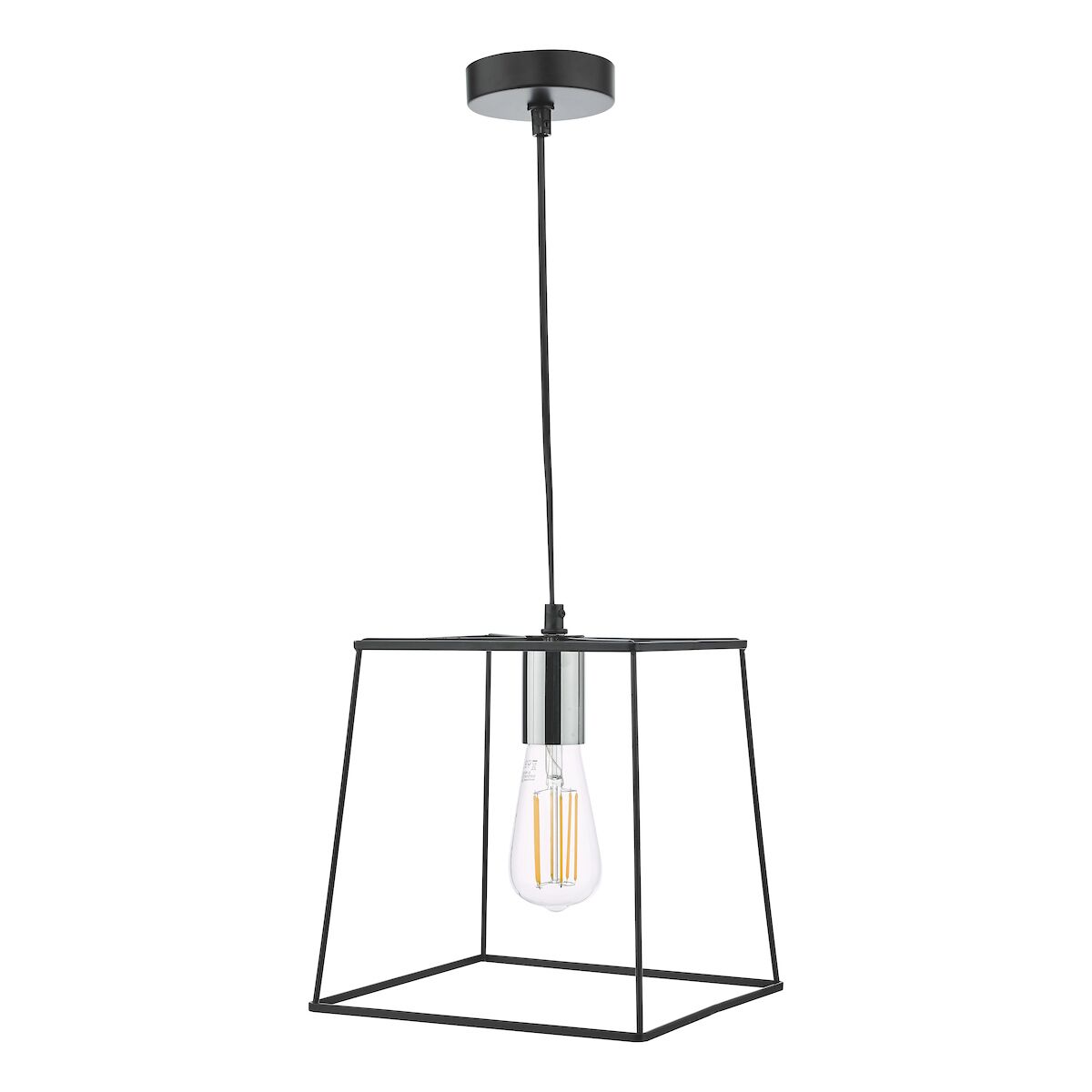 Tower 1 Light Single Pendant Matt Black Polished Chrome<br>Matt Black - Image 2