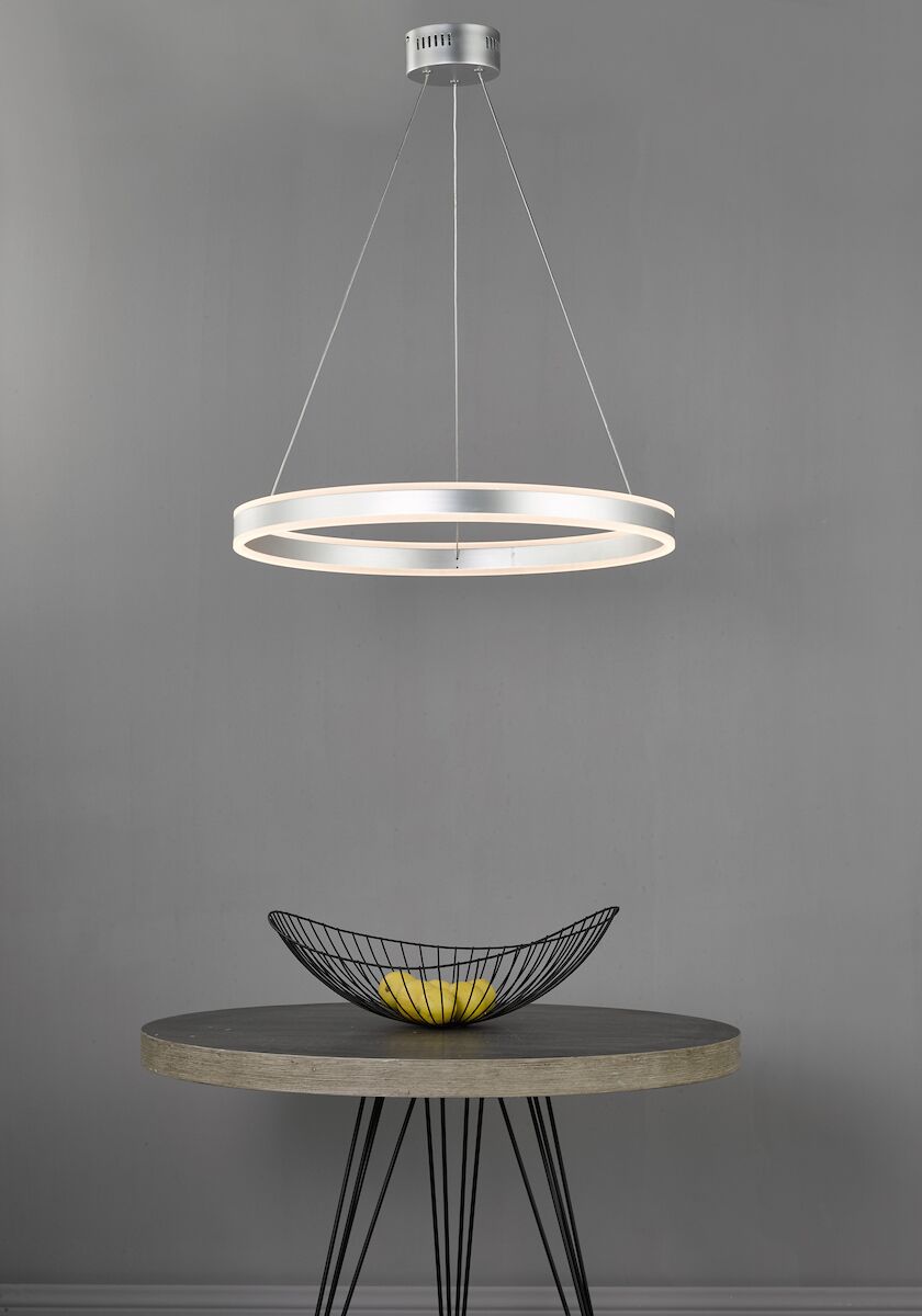Tybalt Pendant Silver & Acrylic LED<br>Satin Silver - Image 5