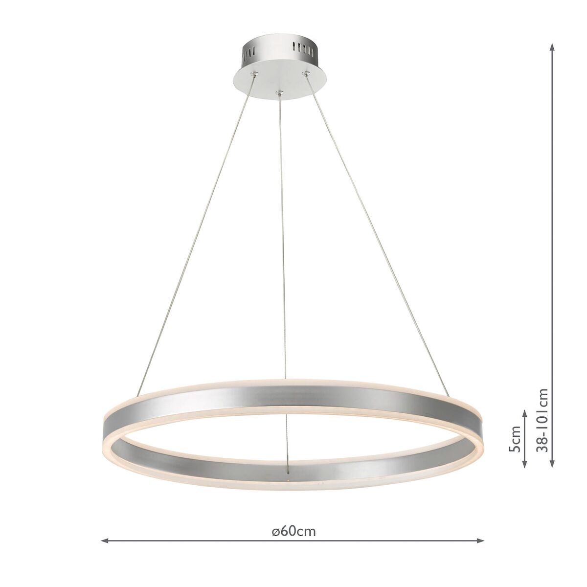Tybalt Pendant Silver & Acrylic LED<br>Satin Silver - Image 6