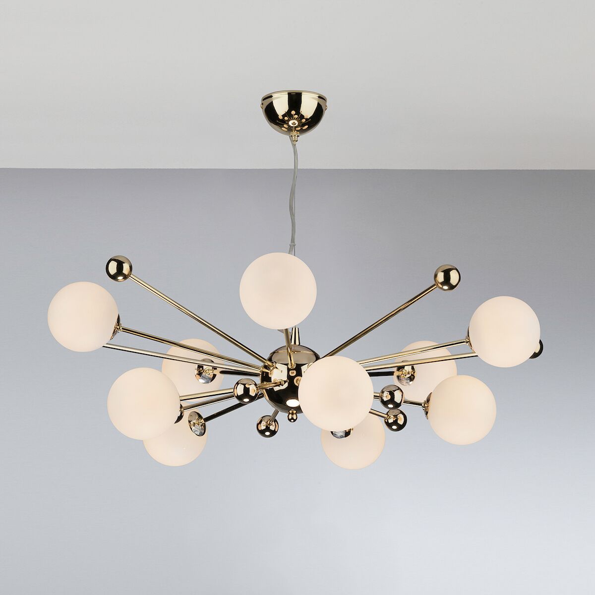 Ursa 10 Light Pendant Polished Gold Opal Glass<br>Polished Gold - Image 4