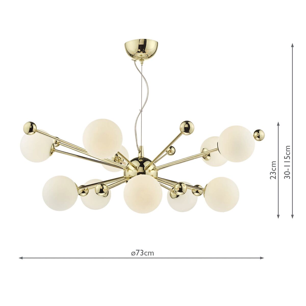 Ursa 10 Light Pendant Polished Gold Opal Glass<br>Polished Gold - Image 7