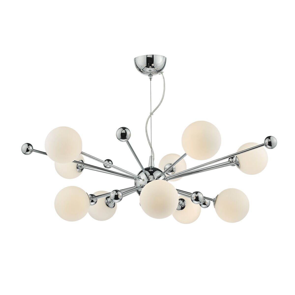 Ursa 10 Light Pendant Polished Chrome Opal Glass<br>Polished Chrome