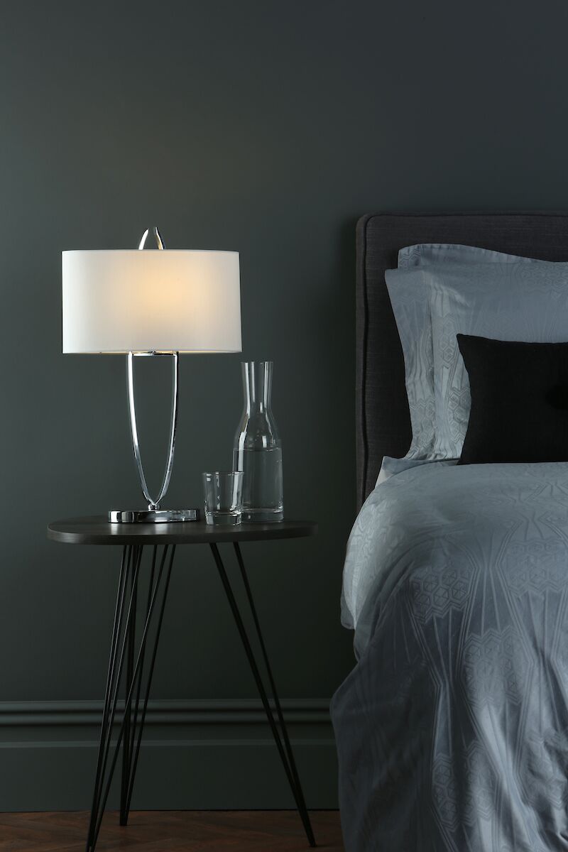 Utara Table Lamp Polished Chrome With Shade <br>Polished Chrome - Image 3