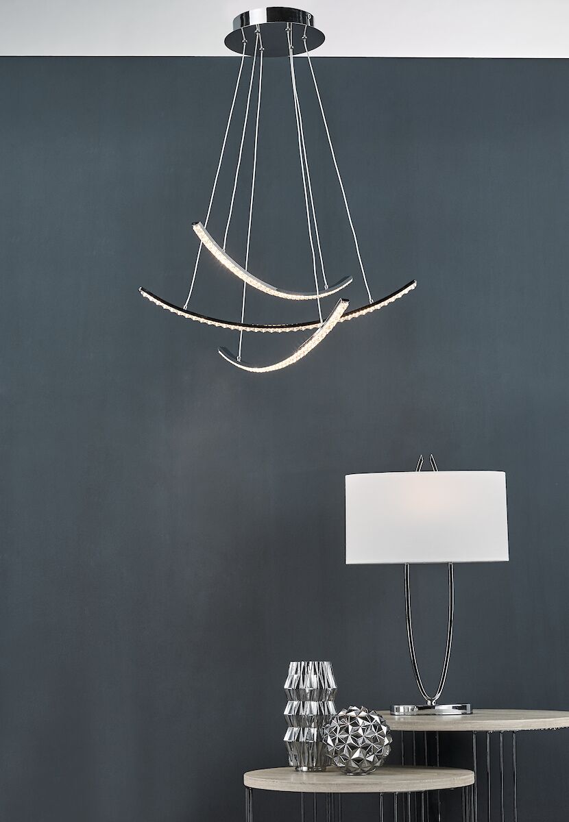 Utara Table Lamp Polished Chrome With Shade <br>Polished Chrome - Image 4