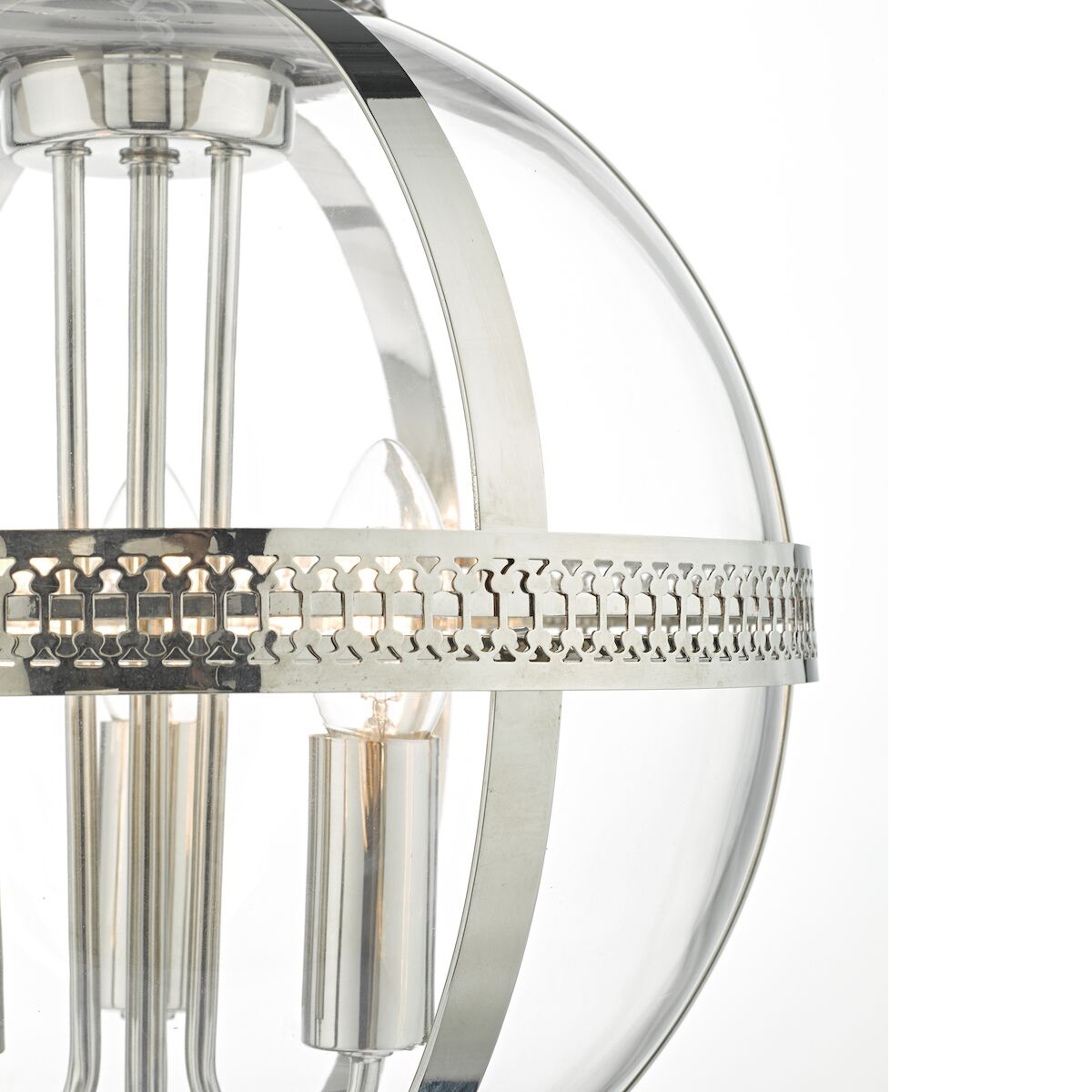 Vanessa 3 Light Pendant Polished Nickel & Glass<br>Polished Nickel - Image 2