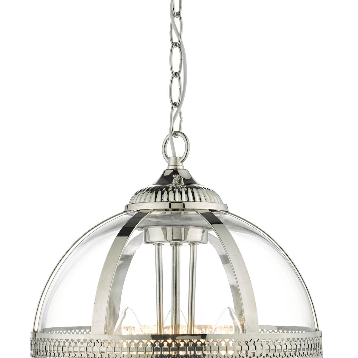 Vanessa 3 Light Pendant Polished Nickel & Glass<br>Polished Nickel - Image 3